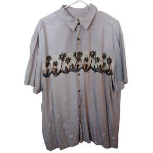 Men's XL Island Shores Hawaiian Print Button Up Short Sleeve Shirt